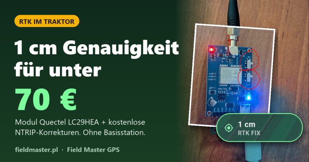 Günstiges RTK für den Traktor unter 70 € – 1 cm Genauigkeit