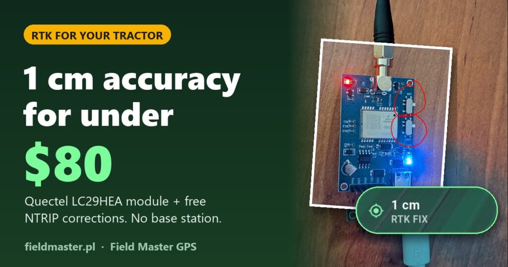 Cheap RTK GPS for Your Tractor Under $80 – 1 cm Accuracy